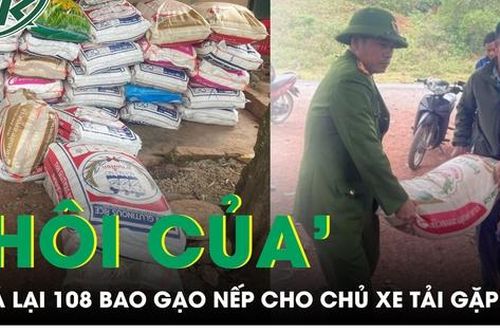 Vụ xe tải lật trên quốc lộ: Trả lại 108 bao gạo nếp, xin lỗi chủ xe bị tai nạn