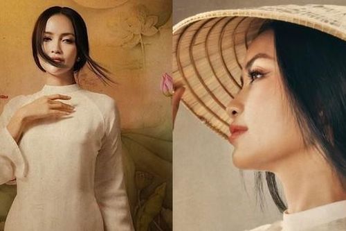 Hoa hậu Ngọc Châu diện áo dài truyền thống, đẹp dịu dàng tựa thiếu nữ trong tranh