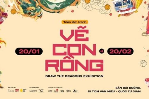 Triển lãm 'Vẽ con rồng' tại Văn Miếu - Quốc Tử Giám