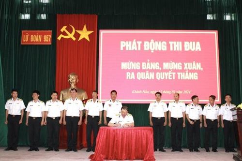 Lữ đoàn 957, Vùng 4 Hải quân: Phát động thi đua cao điểm 'Mừng Đảng, mừng xuân, ra quân quyết thắng' năm 2024