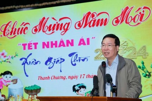 Chủ tịch nước dự 'Tết nhân ái' Xuân Giáp Thìn năm 2024 tại Nghệ An