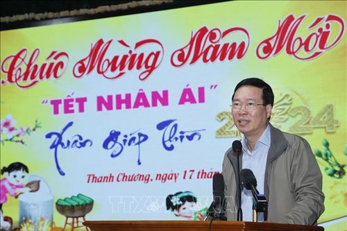 Chủ tịch nước dự 'Tết nhân ái' Xuân Giáp Thìn năm 2024 tại Nghệ An