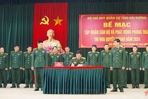 Bộ CHQS tỉnh Hải Dương: Hoàn thành tập huấn cán bộ và phát động Phong trào Thi đua Quyết thắng năm 2024