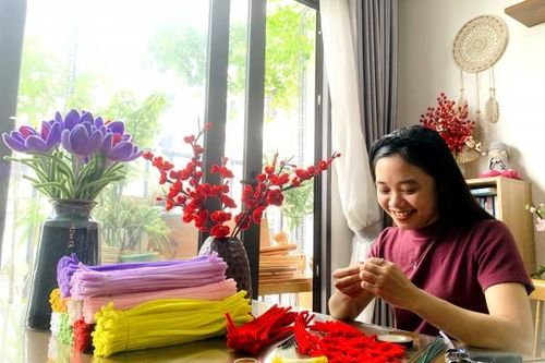 Độc đáo hoa trang trí bằng kẽm nhung