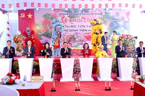 Huyện Mỹ Đức khởi công tu bổ di tích Đền thờ Đinh Tiên Hoàng Đế