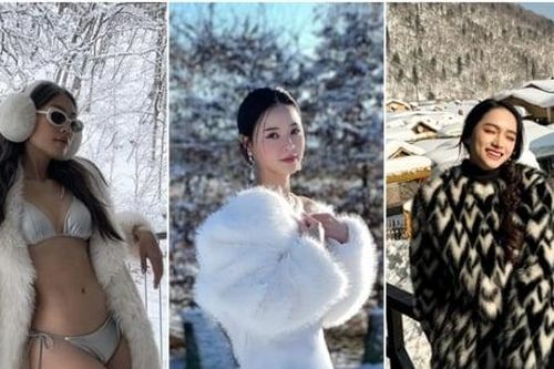 Nghệ sĩ Việt 'đu trend' chụp trời tuyết: Midu sang chảnh, Thảo Nhi chơi trội với bikini nóng bỏng
