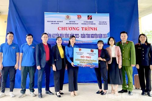 Tặng các suất quà cho điểm trường Mầm non thôn Nà Lụng