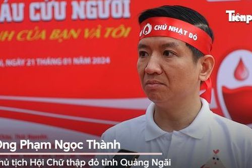 Chủ Nhật Đỏ sẽ là chương trình hiến máu chính thức tổ chức hàng năm tại Quảng Ngãi