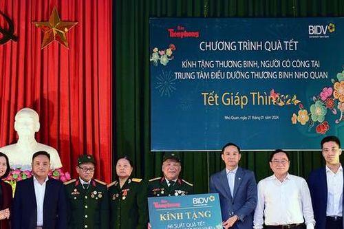 BIDV và báo Tiền Phong thăm, tặng quà Tết thương binh Ninh Bình