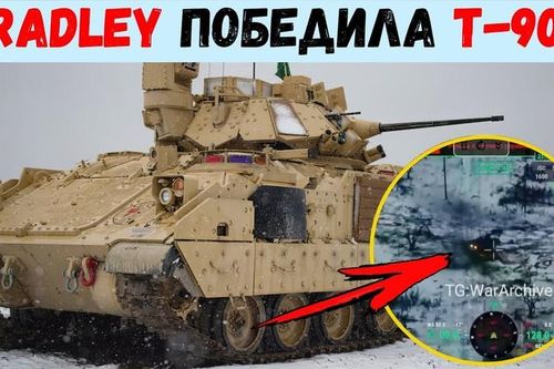 Xe tăng T-90M mới nhất của Nga 'cận chiến' 2 chiếc Bradley của Ukraine