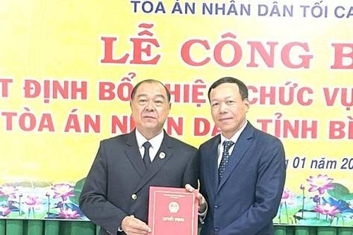 Công bố quyết định của TAND Tối cao về công tác cán bộ tại Bình Dương