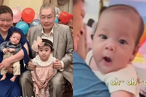 Nghệ sĩ Lưu Thi Côn 85 tuổi lần đầu khoe con trai 3 tháng tuổi