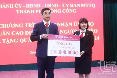 TP. Sông Công: Tiếp nhận trên 1,5 tỷ đồng ủng hộ Tuần cao điểm Tết vì người nghèo