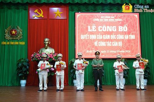 Công an tỉnh điều động, bổ nhiệm 5 cán bộ giữ chức vụ lãnh đạo chủ chốt