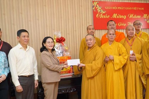 Chủ tịch HĐND TP.HCM Nguyễn Thị Lệ thăm, chúc Tết đến chư tôn giáo phẩm GHPGVN