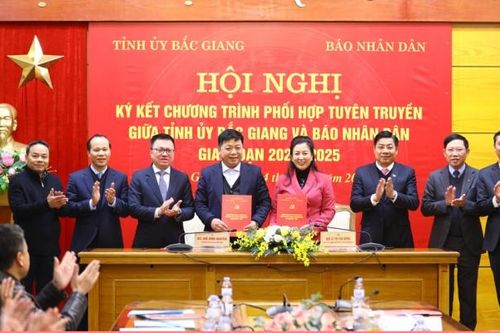 Báo Nhân Dân và Tỉnh ủy Bắc Giang ký kết chương trình phối hợp tuyên truyền giai đoạn 2024-2025