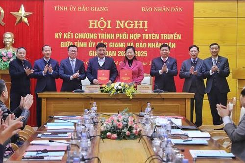Phối hợp tuyên truyền giữa Tỉnh ủy Bắc Giang và Báo Nhân dân