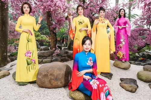 Rộn ràng '1m2 chục nàng thơ' xúng xính chụp ảnh áo dài Tết giữa lòng thủ đô