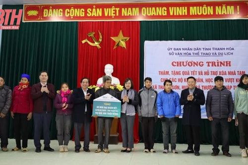 Sở Văn hóa, Thể thao và Du lịch thăm, tặng quà tết và hỗ trợ xây nhà tại xã Thành Sơn