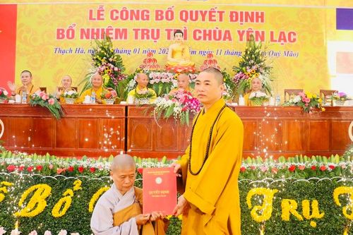 Hà Tĩnh: Lễ công bố, trao quyết định bổ nhiệm trụ trì chùa Yên Lạc