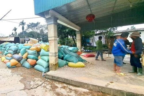 Người dân 'đội' rét gom nông sản giúp tài xế bị lật xe