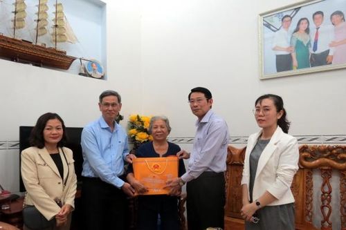 Phó Chủ tịch UBND tỉnh Đinh Văn Thiệu thăm, tặng quà các gia đình có công và chúc thọ công dân tròn 90, 100 tuổi