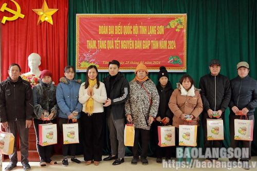Đoàn Đại biểu Quốc hội tỉnh tặng quà tết tại huyện Bắc Sơn