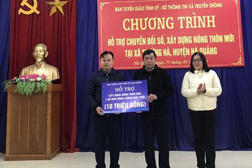 Ban Tuyên giáo Tỉnh ủy hỗ trợ chuyển đổi số, xây dựng nông thôn mới tại xã Trường Hà (Hà Quảng)