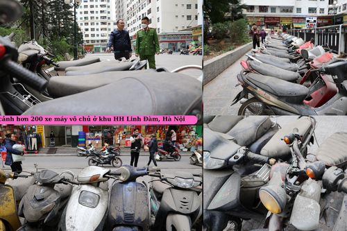 Cận cảnh hơn 200 xe máy vô chủ nằm phủ bụi ở khu HH Linh Đàm