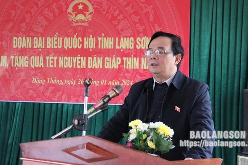 Đoàn đại biểu Quốc hội tỉnh tặng quà tết tại Đình Lập