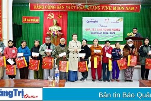 Báo Quảng Trị - Quỹ Thiện tâm, Tập đoàn VinGroup: Trao tặng 84 suất quà tết cho hộ có hoàn cảnh khó khăn tại xã Hải Chánh