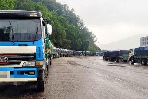 Hàng trăm xe đầu kéo ùn ứ nhiều ngày chờ tàu cập cảng
