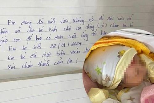 Bé gái sơ sinh bị bỏ rơi tại cây xăng kèm tâm thư