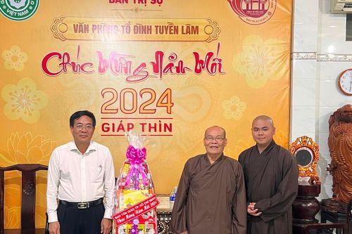 Lãnh đạo Ban Dân vận TP.HCM và các cơ quan chúc Tết đến Ban Trị sự GHPGVN Q.6