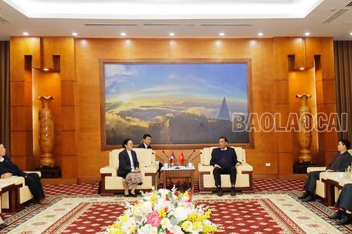 Phó Bí thư Tỉnh ủy Hoàng Giang tiếp xã giao đoàn Đại sứ quán Lào tại Việt Nam