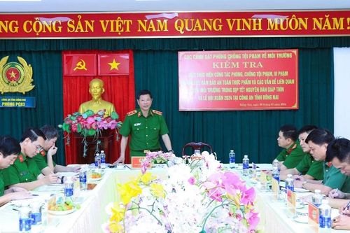 Cục Cảnh sát môi trường kiểm tra công tác tại Đồng Nai