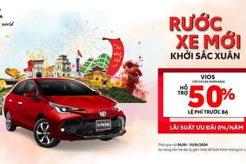 Cơ hội cuối nhận ưu đãi 50% lệ phí trước bạ cho khách hàng mua Vios đón Tết Giáp Thìn