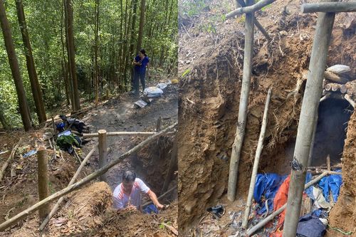 Truy quét điểm khai thác vàng trái phép, 'vàng tặc' tháo chạy khỏi hiện trường