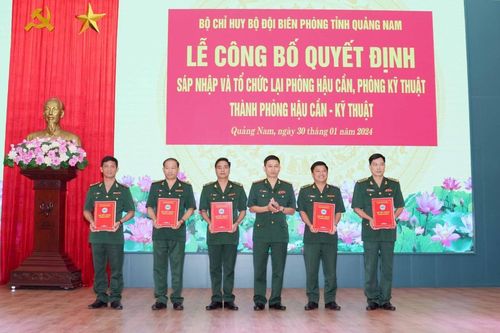 Sáp nhập, tổ chức lại Phòng Hậu cần, Phòng Kỹ thuật BĐBP Quảng Nam