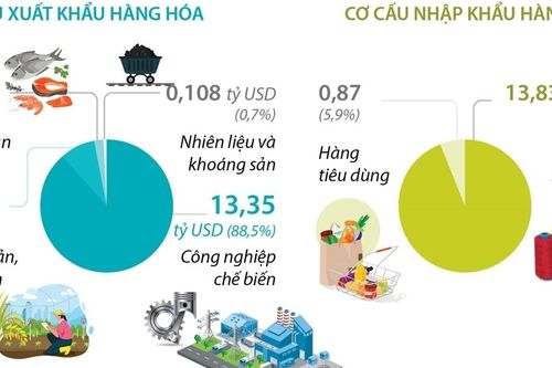 Tổng kim ngạch xuất, nhập khẩu hàng hóa đạt gần 30 tỷ USD trong tháng Một