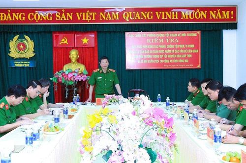 Cục Cảnh sát môi trường kiểm tra công tác tại tỉnh Đồng Nai