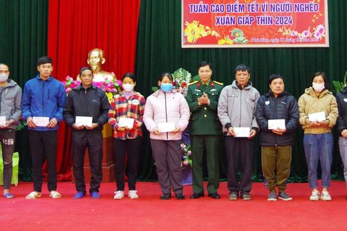 Bộ Chỉ huy Quân sự tỉnh tặng 114 suất quà Tết cho hộ nghèo