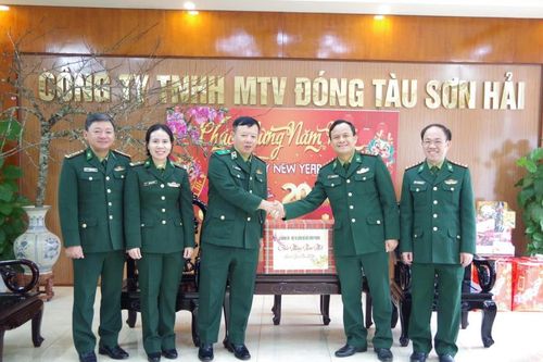 Đảng ủy, Bộ Tư lệnh BĐBP thăm, chúc Tết Công ty TNHH MTV đóng tàu Sơn Hải