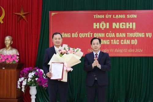 Công bố quyết định của Ban Thường vụ Tỉnh ủy Lạng Sơn về công tác cán bộ