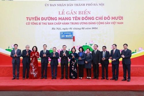 Hà Nội: Tổ chức lễ gắn biển tuyến đường mang tên cố Tổng Bí thư Đỗ Mười