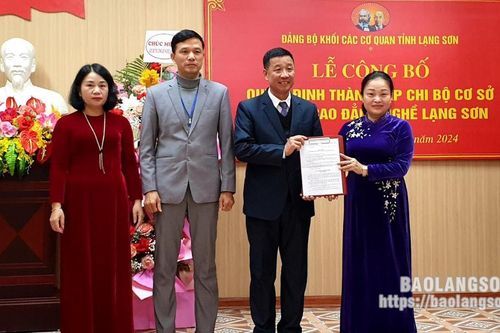 Công bố Quyết định thành lập Chi bộ cơ sở Trường Cao đẳng Nghề Lạng Sơn