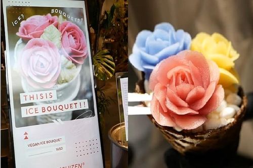 Kem hình hoa gây sốt ở Nhật Bản, khách không nỡ ăn