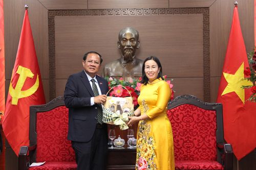 Lãnh đạo tỉnh Salavan (Lào) thăm, chúc Tết lãnh đạo thành phố