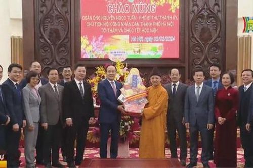 Chủ tịch HĐND Thành phố chúc Tết Học viện Phật giáo Việt Nam
