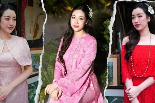 Hoa hậu Đỗ Mỹ Linh khoe nhan sắc ngày càng mặn mà với loạt áo dài cách điệu đón Tết